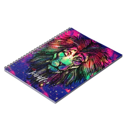 Rainbow Lion Hipster Galaxy                        Notizblock (Linke Seite)