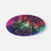 Rainbow Lion Hipster Galaxy Pappteller (Schrägansicht)