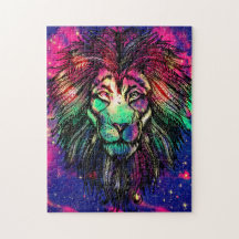 Rainbow Lion Hipster Galaxy