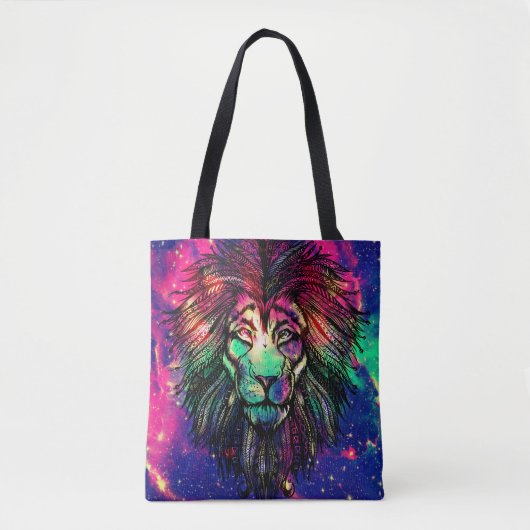 Rainbow Lion Hipster Galaxy Tasche (Vorderseite)