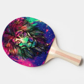 Rainbow Lion Hipster Galaxy Tischtennis Schläger (Seitenansicht)