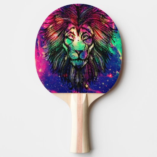 Rainbow Lion Hipster Galaxy Tischtennis Schläger (Vorderseite)