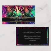 Rainbow Lion Hipster Galaxy                        Visitenkarte (Vorne/Hinten)