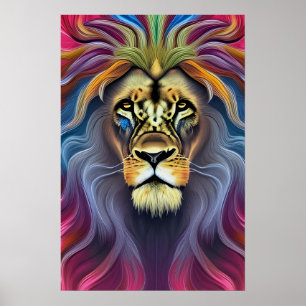 Rainbow Lion Mane Poster