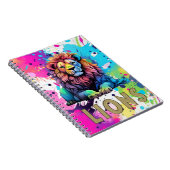 Rainbow Lion mit Paint Splatter Kids Notizblock (Rechte Seite)