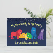 Rainbow Lion Pride LGBT Pride Party Einladung (Stehend Vorderseite)