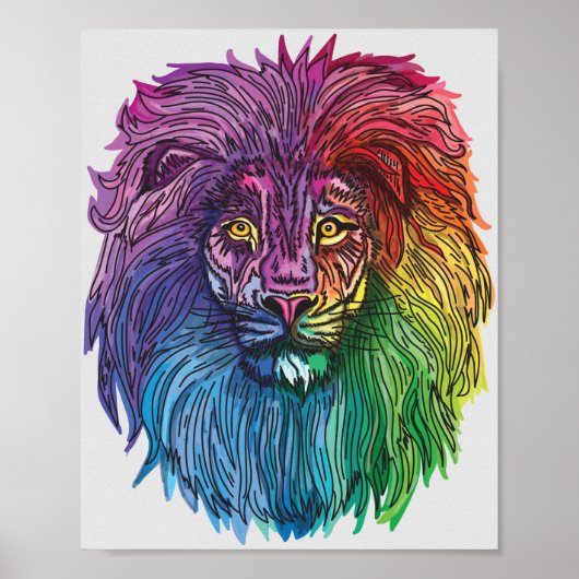 Rainbow Lion Pride Poster (Vorne)