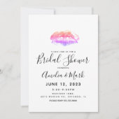 Rainbow Lip Impressum Farbiges Brautparty Einladung (Vorderseite)