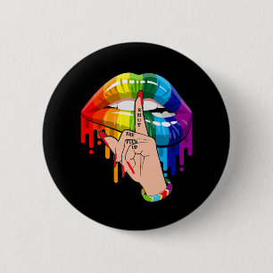 Rainbow-Lippen aufhalten Handlappen Gay Pride Lgbt Button