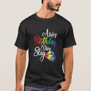 Rainbow Lips Aries Queen März April Girl B T-Shirt
