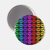 Rainbow Lips Muster Magnet (Vorderseite/Rückseite)