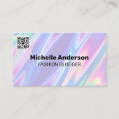Rainbow Liquid Background | QR-Code Visitenkarte (Vorderseite)