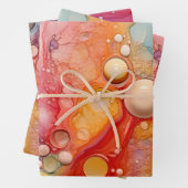 Rainbow Liquid Pour Cells Art Abstraktes Design Geschenkpapier Set (Beispiel)