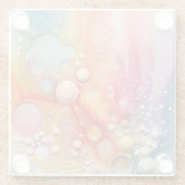 Rainbow Liquid Pour Cells Art Abstraktes Design Glasuntersetzer (Rückseite)