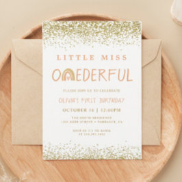 Rainbow Little Miss Onederful 1. Geburtstag Einladung