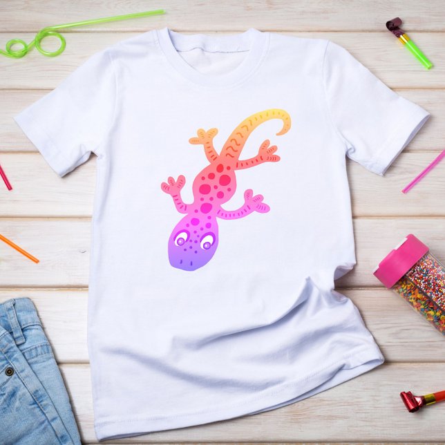 Rainbow Lizard Gecko Clip Art Illustration T-Shirt (Von Creator hochgeladen)