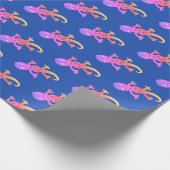 Rainbow Lizard Gecko Zeichnend Girly Geschenkpapier (Ecke)