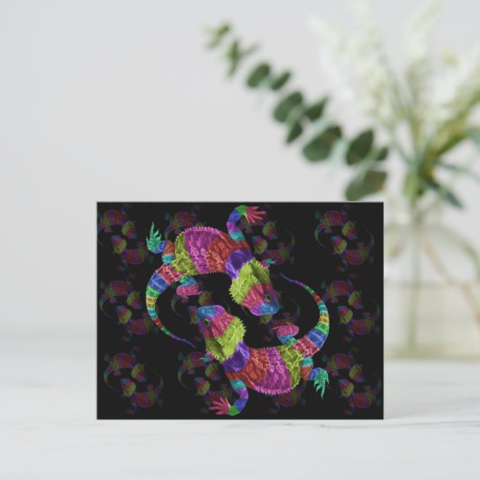 Rainbow Lizards Postkarte (Stehend Vorderseite)
