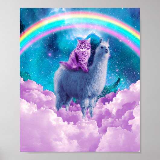 Rainbow Llama - Cat Llama Poster (Vorne)