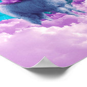 Rainbow Llama - Cat Llama Poster (Ecke)