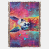 Rainbow Llama Decke (Vorderseite Vertikal)