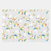 Rainbow Llama Donuts Kinder Adorable Geschenkpapier Set (Vorderseite 3)