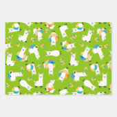 Rainbow Llama Donuts Kinder Adorable Geschenkpapier Set (Vorderseite 2)