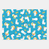 Rainbow Llama Donuts Kinder Adorable Geschenkpapier Set (Vorderseite)