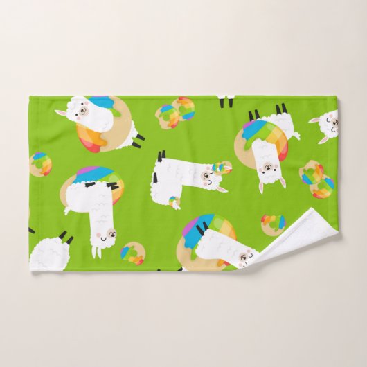 Rainbow Llama Donuts Kinder Adortable Badetuch Set (Handtuch)