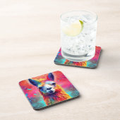 Rainbow Llama Getränkeuntersetzer (Rechte Seite)