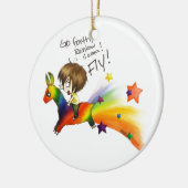 Rainbow Llama Keramikornament (Links)