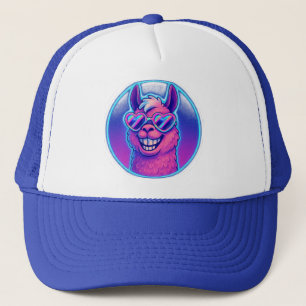 Rainbow Llama mit Herz Pride Shades Truckerkappe
