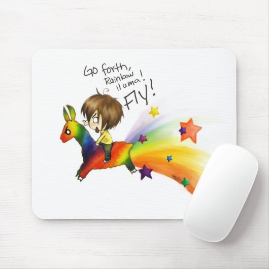 Rainbow Llama Mousepad (Mit Mouse)