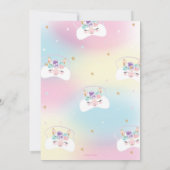 Rainbow Llama Pajama Geburtstagsparty Sleepos Einladung (Rückseite)