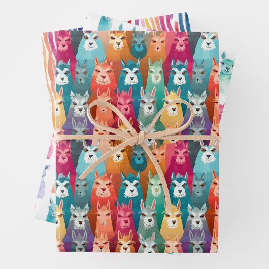 Rainbow Llama Party Geschenk Wrap Set Geschenkpapier Set (Beispiel)