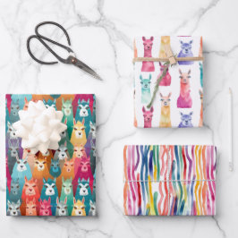 Rainbow Llama Party Geschenk Wrap Set Geschenkpapier Set