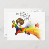 Rainbow Llama Postkarte (Vorne/Hinten)