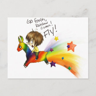Rainbow Llama Postkarte