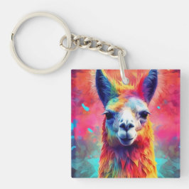 Rainbow Llama Schlüsselanhänger