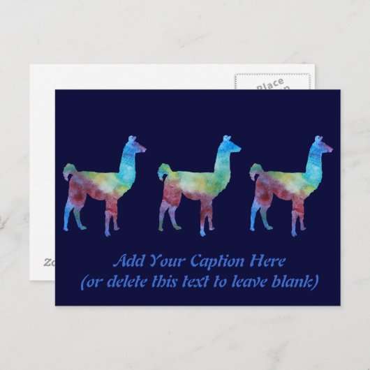Rainbow Llamas Postkarte (Vorne/Hinten)