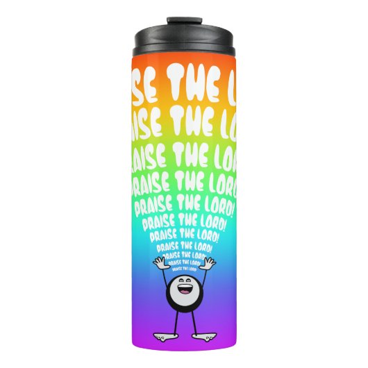 Rainbow Lob des Herrn Emoji Thermosbecher (Vorderseite)
