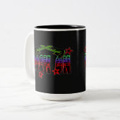 Rainbow Logo Rock On Gitarren & Stars Tasse (Vorderseite Links)