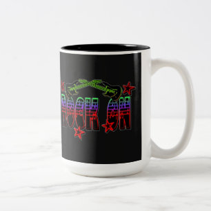Rainbow Logo Rock On Gitarren & Stars Tasse