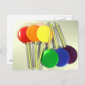Rainbow Lollies Postkarte (Vorne/Hinten)