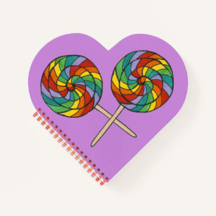 Rainbow Lollipop Candy Shop Geburtstag Pride Lolly Notizblock
