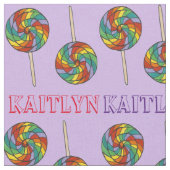 Rainbow Lollipop Lollipops Personalisiertes Gewebe Stoff (Nahaufnahme)
