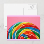 Rainbow Lollipop Nah-Up Postkarte (Vorne/Hinten)