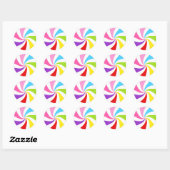 Rainbow Lollipop Swirl Circle Party Stickers (Blatt)