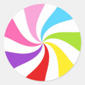 Rainbow Lollipop Swirl Circle Party Stickers (Vorderseite)