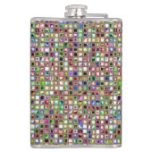 Rainbow 'Lollipop' Textured Mosaic Tiles Pattern Flachmann (Rückseite)
